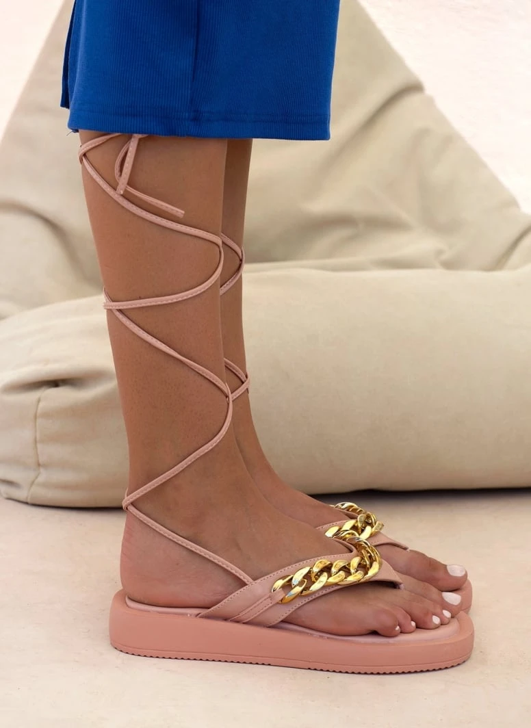 The Fashion Project Flatform με αλυσίδα - Ροζ 1 The Fashion Project Flatform με αλυσίδα - Ροζ