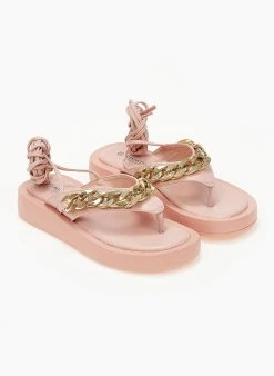 The Fashion Project Flatform με αλυσίδα - Ροζ 11 The Fashion Project Flatform με αλυσίδα - Ροζ -The Fashion Project κατάστημα sandalia me alusida kai kordonia 103888 tymj