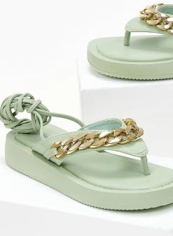 The Fashion Project Flatform με αλυσίδα - Βεραμάν -The Fashion Project κατάστημα sandalia me alusida kai kordonia 103889 kuur