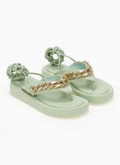 The Fashion Project Flatform με αλυσίδα - Βεραμάν -The Fashion Project κατάστημα sandalia me alusida kai kordonia 103889 tyie