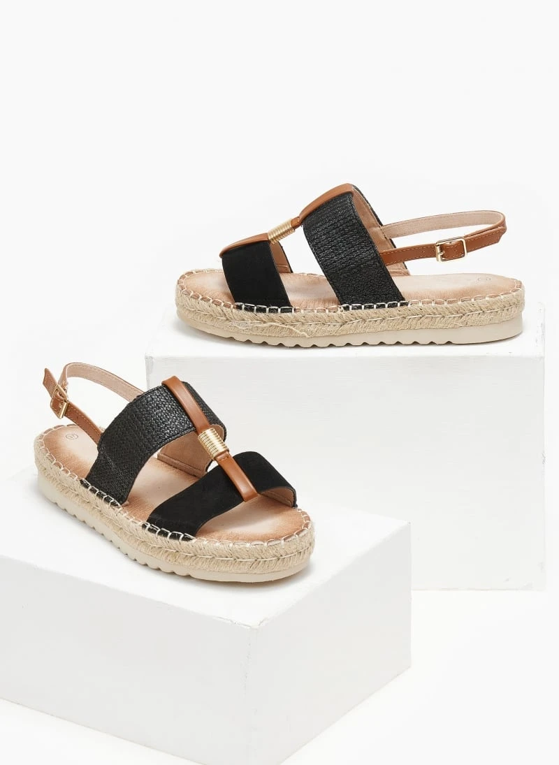 The Fashion Project Σανδάλια Suede με σχοίνινη σόλα - Μαύρο 2 The Fashion Project Σανδάλια Suede με σχοίνινη σόλα - Μαύρο - Image 2