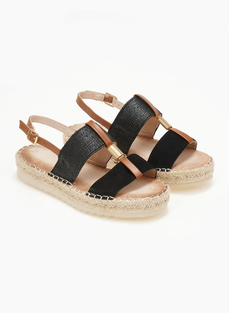 The Fashion Project Σανδάλια Suede με σχοίνινη σόλα - Μαύρο 4 The Fashion Project Σανδάλια Suede με σχοίνινη σόλα - Μαύρο - Image 4