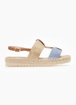 The Fashion Project Σανδάλια Suede με σχοίνινη σόλα - Γαλάζιο