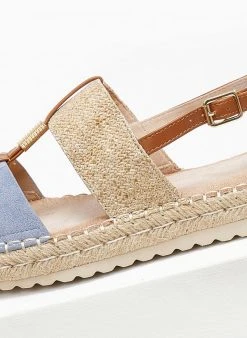 The Fashion Project Σανδάλια Suede με σχοίνινη σόλα - Γαλάζιο -The Fashion Project κατάστημα sandalia suede me sxoinini sola 110577 xtwt