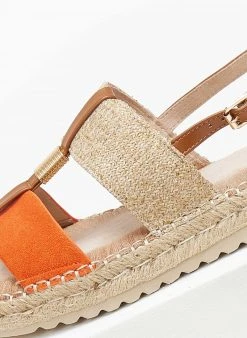 The Fashion Project Σανδάλια Suede με σχοίνινη σόλα - Πορτοκαλί -The Fashion Project κατάστημα sandalia suede me sxoinini sola 110579 2awb