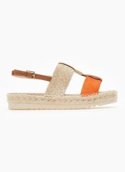 The Fashion Project Σανδάλια Suede με σχοίνινη σόλα - Πορτοκαλί
