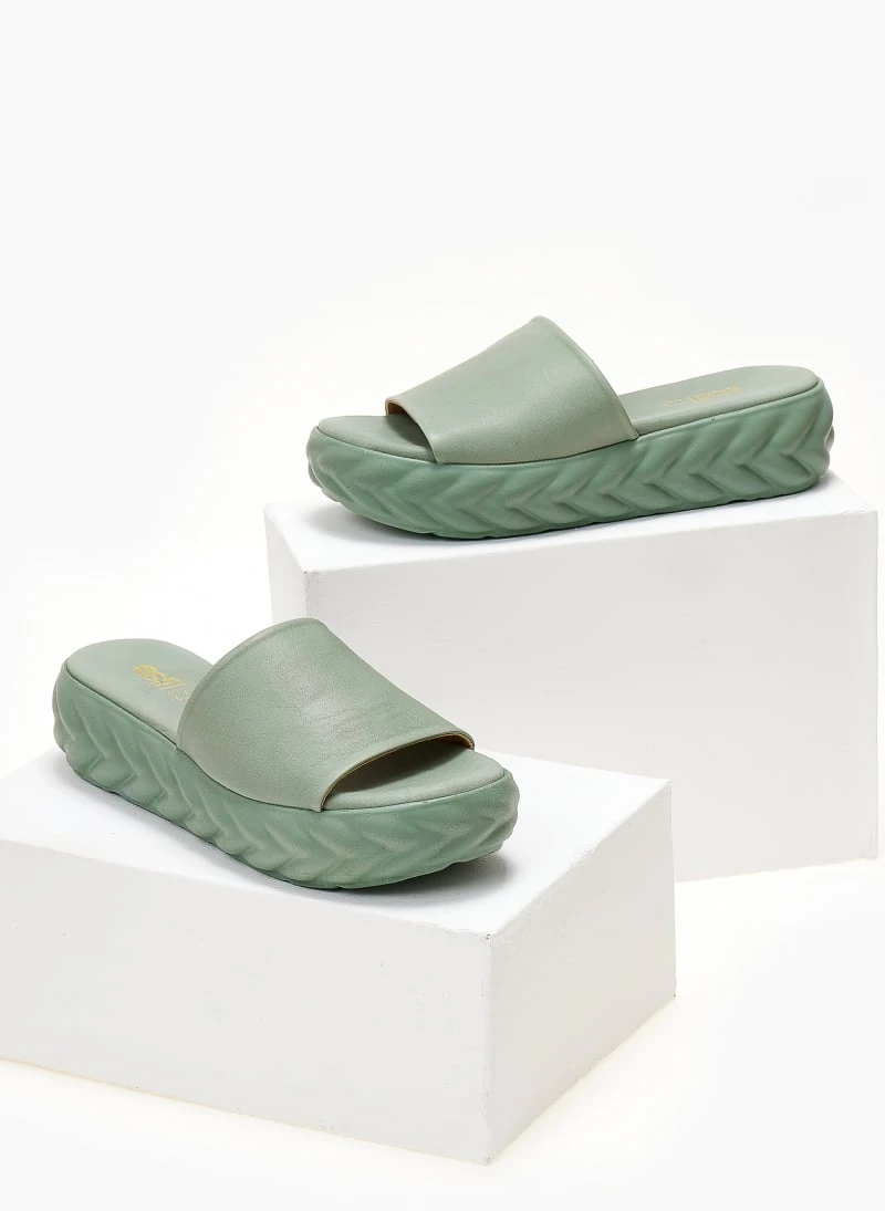 Flatforms δερμάτινα με σχέδιο στη σόλα Estil - Μέντα 3 Flatforms δερμάτινα με σχέδιο στη σόλα Estil - Μέντα - Image 3