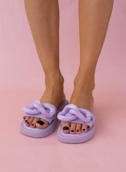 The Fashion Project Flatform με κοκάλινους κρίκους - Λιλά