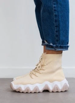 The Fashion Project Sneakers μποτάκια Slip On - Μπεζ