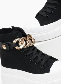 The Fashion Project Sneakers μποτάκια με αλυσίδα - Μαύρο -The Fashion Project κατάστημα sneaker mpotakia me alusida 99951 g1n0