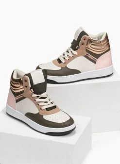 The Fashion Project Sneakers μποτάκια με καπιτονέ σχέδιο - Χακί