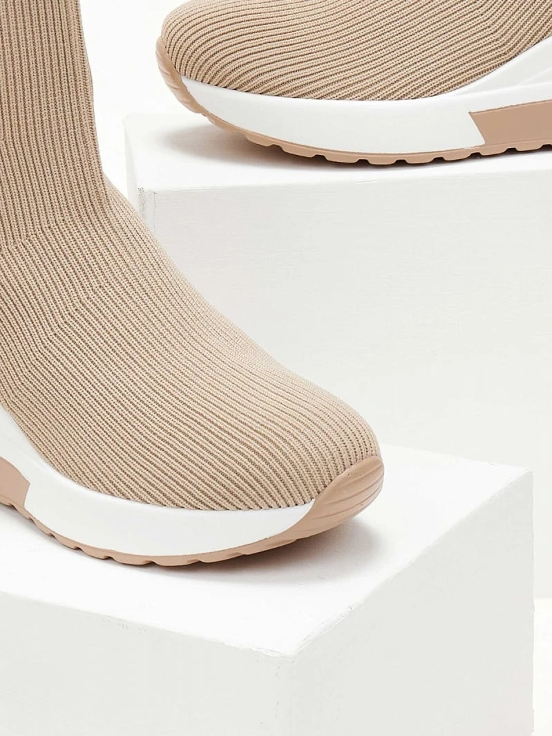 The Fashion Project Sneaker μποτάκια με πλεκτό σχέδιο - Μπεζ 5 The Fashion Project Sneaker μποτάκια με πλεκτό σχέδιο - Μπεζ - Image 5