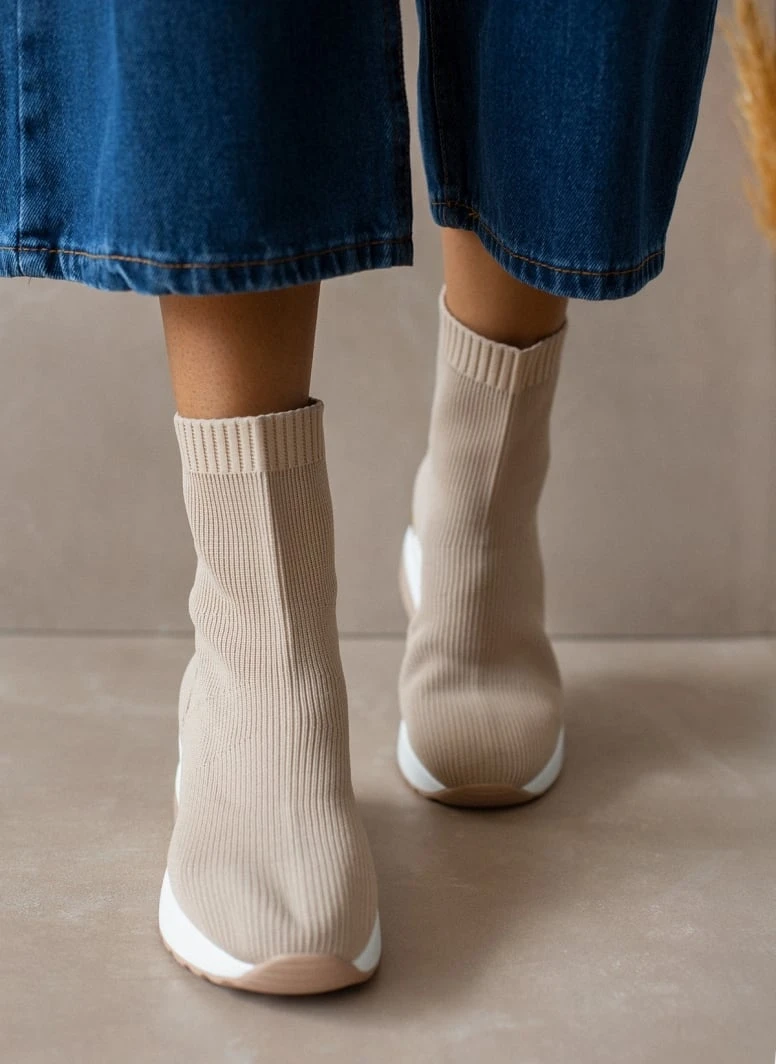 The Fashion Project Sneaker μποτάκια με πλεκτό σχέδιο - Μπεζ 6 The Fashion Project Sneaker μποτάκια με πλεκτό σχέδιο - Μπεζ - Image 6