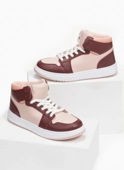 The Fashion Project Sneakers μποτάκια με Suede λεπτομέρειες - Μπορντό