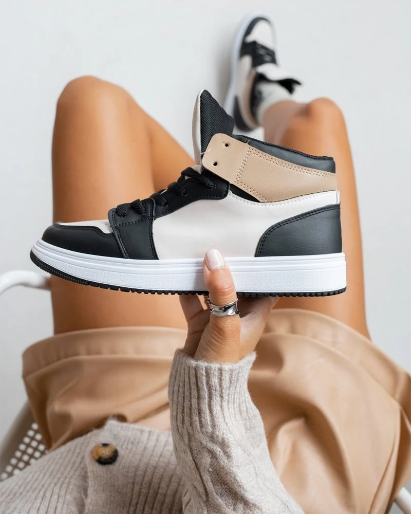 The Fashion Project Sneakers μποτάκια με Suede λεπτομέρειες - Μαύρο/Μπεζ 3 The Fashion Project Sneakers μποτάκια με Suede λεπτομέρειες - Μαύρο/Μπεζ - Image 3