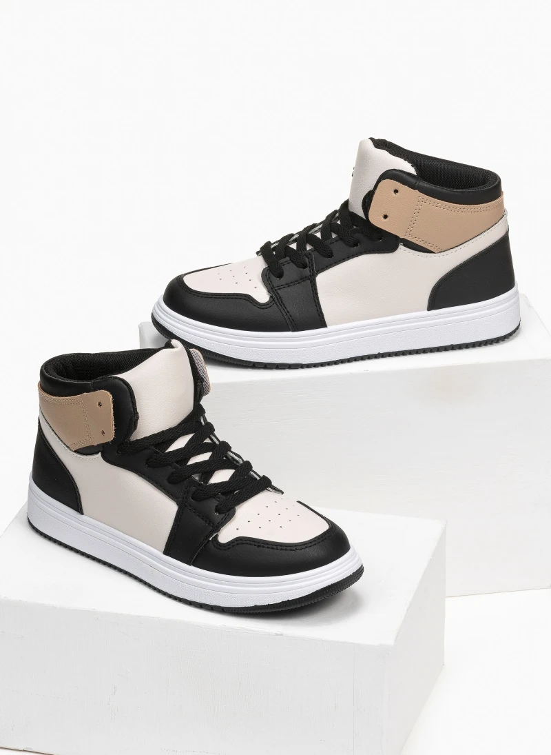 The Fashion Project Sneakers μποτάκια με Suede λεπτομέρειες - Μαύρο/Μπεζ 1 The Fashion Project Sneakers μποτάκια με Suede λεπτομέρειες - Μαύρο/Μπεζ