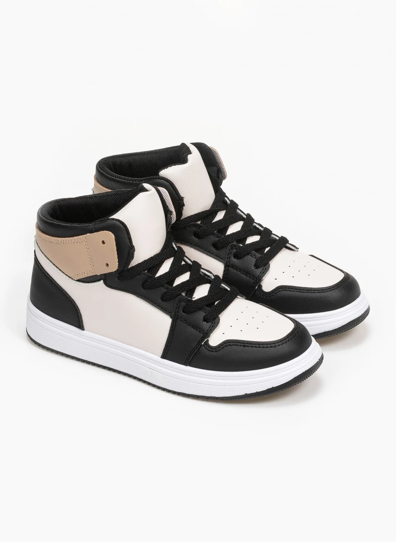The Fashion Project Sneakers μποτάκια με Suede λεπτομέρειες - Μαύρο/Μπεζ 2 The Fashion Project Sneakers μποτάκια με Suede λεπτομέρειες - Μαύρο/Μπεζ - Image 2