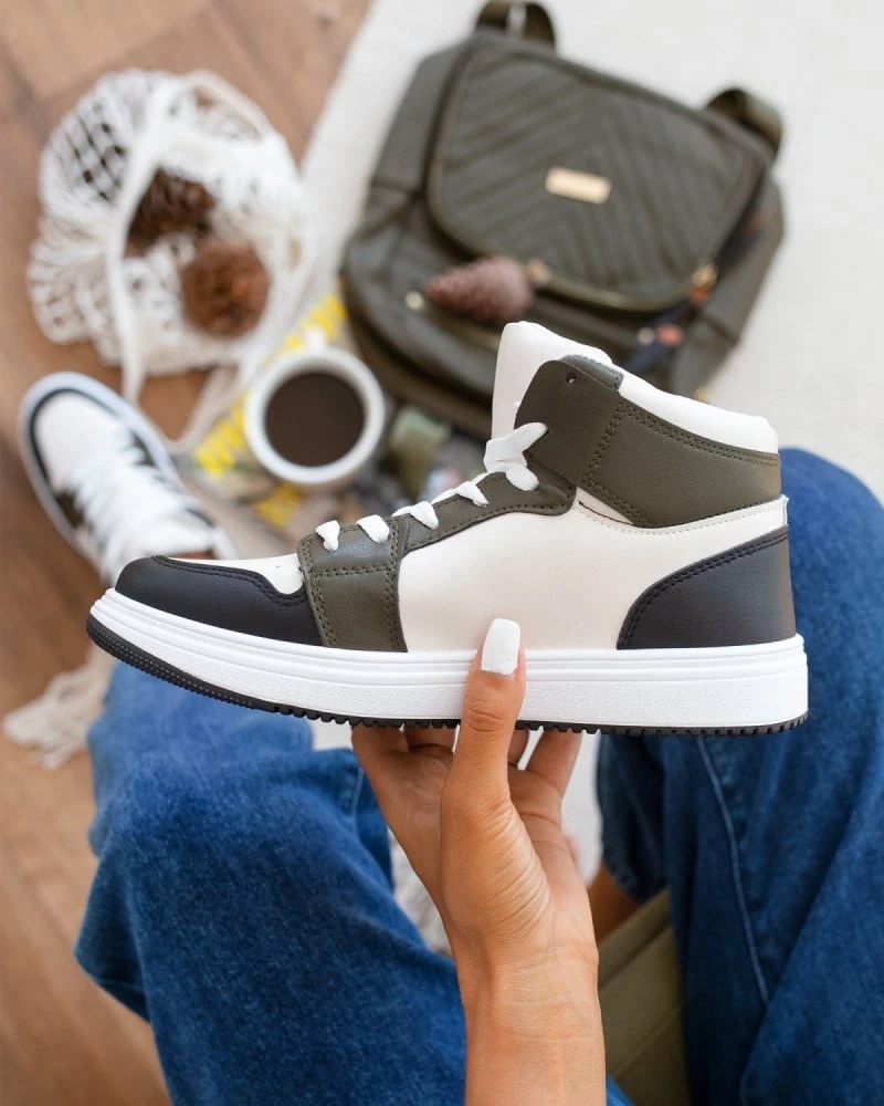 The Fashion Project Sneakers μποτάκια με Suede λεπτομέρειες - Λαδί 1 The Fashion Project Sneakers μποτάκια με Suede λεπτομέρειες - Λαδί