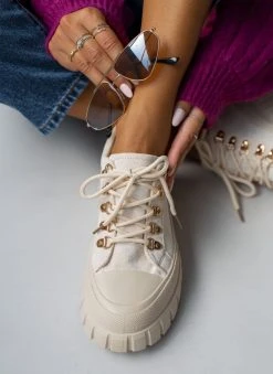 The Fashion Project Sneakers Chunky Suede - Μπεζ -The Fashion Project κατάστημα sneakers apo suede me chunky sola 98896 6nsy