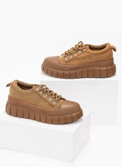 The Fashion Project Sneakers Chunky Suede - Πούρο -The Fashion Project κατάστημα sneakers apo suede me chunky sola 98897 9l9b