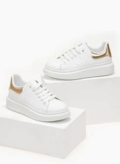 The Fashion Project Sneakers με μεταλλική λεπτομέρεια - Λευκό/Χρυσό 11 The Fashion Project Sneakers με μεταλλική λεπτομέρεια - Λευκό/Χρυσό -The Fashion Project κατάστημα sneakers basic me kordonia 106058 g17h