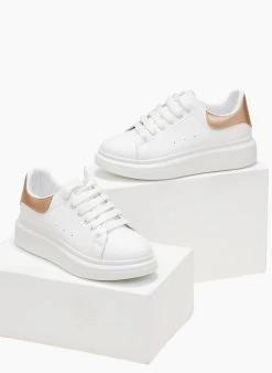 The Fashion Project Sneakers με μεταλλική λεπτομέρεια - Λευκό/Χαλκό -The Fashion Project κατάστημα sneakers basic me kordonia 106059 do4p