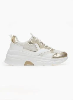 The Fashion Project Sneakers Chunky με διάτρητο ύφασμα - Χρυσό