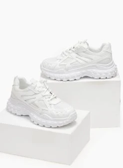 The Fashion Project Sneakers Chunky με σχέδιο - Λευκό -The Fashion Project κατάστημα sneakers chunky me sxedio 111211 54hc