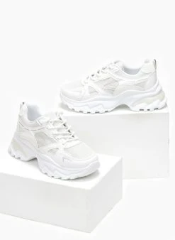 The Fashion Project Sneakers Chunky σε συνδυασμούς υλικών - Λευκό -The Fashion Project κατάστημα sneakers chunky se sunduasmous ulikwn 111009 2dzd