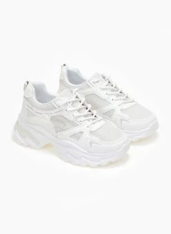 The Fashion Project Sneakers Chunky σε συνδυασμούς υλικών - Λευκό -The Fashion Project κατάστημα sneakers chunky se sunduasmous ulikwn 111009 fslw