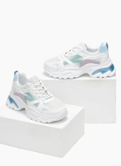 The Fashion Project Sneakers Chunky σε συνδυασμούς υλικών - Γαλάζιο -The Fashion Project κατάστημα sneakers chunky se sunduasmous ulikwn 111011 2ge7