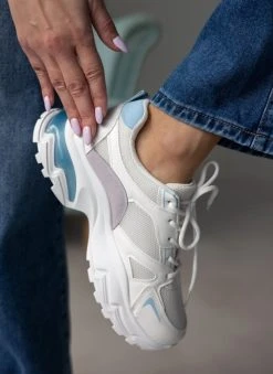 The Fashion Project Sneakers Chunky σε συνδυασμούς υλικών - Γαλάζιο -The Fashion Project κατάστημα sneakers chunky se sunduasmous ulikwn 111011 hkp1