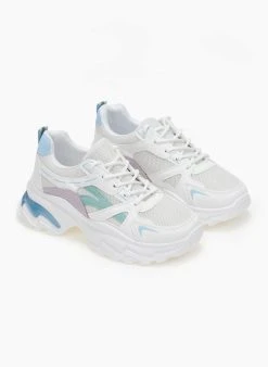 The Fashion Project Sneakers Chunky σε συνδυασμούς υλικών - Γαλάζιο -The Fashion Project κατάστημα sneakers chunky se sunduasmous ulikwn 111011 titu