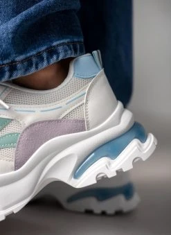 The Fashion Project Sneakers Chunky σε συνδυασμούς υλικών - Γαλάζιο -The Fashion Project κατάστημα sneakers chunky se sunduasmous ulikwn 111011 u1uk