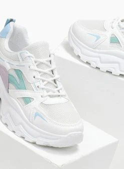 The Fashion Project Sneakers Chunky σε συνδυασμούς υλικών - Γαλάζιο -The Fashion Project κατάστημα sneakers chunky se sunduasmous ulikwn 111011 yptp