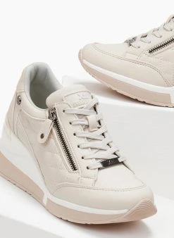 Xti Footwear Sneakers Wedges με καπιτονέ σχέδιο Xti 140063 - Μπεζ -The Fashion Project κατάστημα sneakers dermatini me kapitone sxedio xti 140063 105637 s8rs