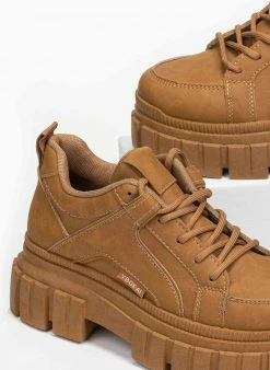 The Fashion Project Sneakers Chunky με ραφές - Κάμελ -The Fashion Project κατάστημα sneakers dermatini me rafes 95362 lwjt