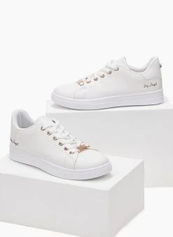 The Fashion Project Sneakers με μεταλλικές λεπτομέρειες - Λευκό -The Fashion Project κατάστημα sneakers kroko me metallikes leptomereies 101505 dzxx