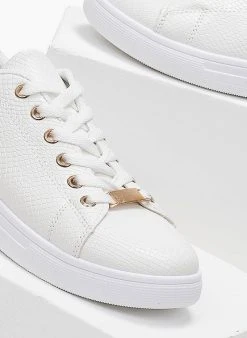 The Fashion Project Sneakers με μεταλλικές λεπτομέρειες - Λευκό -The Fashion Project κατάστημα sneakers kroko me metallikes leptomereies 101505 k14a