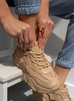 The Fashion Project Sneakers Chunky με διάτρητο ύφασμα - Πούρο -The Fashion Project κατάστημα sneakers me chunky sola kai diatrito ufasma 101483 68kx