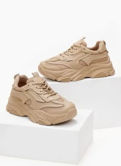 The Fashion Project Sneakers Chunky με διάτρητο ύφασμα - Πούρο -The Fashion Project κατάστημα sneakers me chunky sola kai diatrito ufasma 101483 mczm