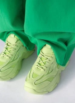 The Fashion Project Sneakers Chunky με διάτρητο ύφασμα - Λαχανί -The Fashion Project κατάστημα sneakers me chunky sola kai diatrito ufasma 101487 kz3d