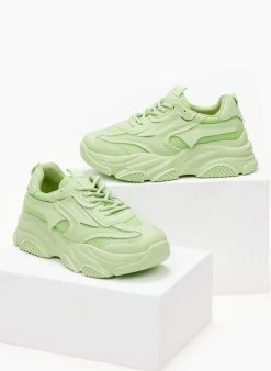 The Fashion Project Sneakers Chunky με διάτρητο ύφασμα - Λαχανί -The Fashion Project κατάστημα sneakers me chunky sola kai diatrito ufasma 101487 y77f