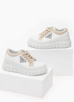 The Fashion Project Sneakers Chunky με διχρωμία - Λευκό -The Fashion Project κατάστημα sneakers me dixrwmia kai chunky sola 98903 grjt