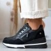 Xti Footwear Sneakers Wedges με Glitter ύφασμα Xti 140060 - Μαύρο