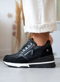 Xti Footwear Sneakers Wedges με Glitter ύφασμα Xti 140060 - Μαύρο