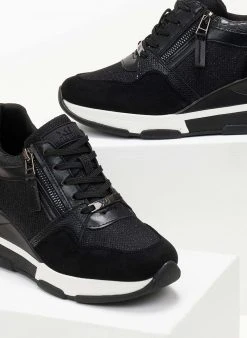 Xti Footwear Sneakers Wedges με Glitter ύφασμα Xti 140060 - Μαύρο -The Fashion Project κατάστημα sneakers me glitter ufasma xti 140060 105696 s8hy