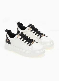 Xti Footwear Sneakers με κροκό λεπτομέρεια Xti 140976 - Λευκό/Μαύρο -The Fashion Project κατάστημα sneakers me kroko leptomereia xti 140976 110308 jtac