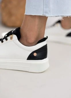 Xti Footwear Sneakers με κροκό λεπτομέρεια Xti 140976 - Λευκό/Μαύρο -The Fashion Project κατάστημα sneakers me kroko leptomereia xti 140976 110308 z68v