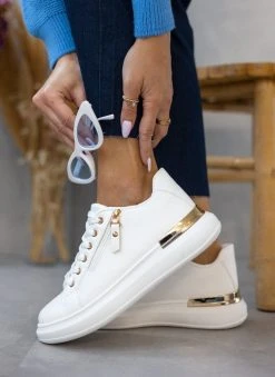 The Fashion Project Sneakers με μεταλλική λεπτομέρεια στη σόλα - Λευκό